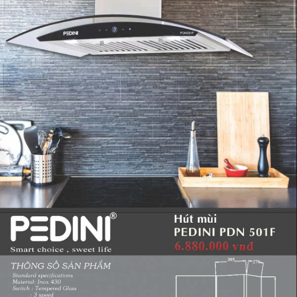 Hút mùi pedini PDN 506F